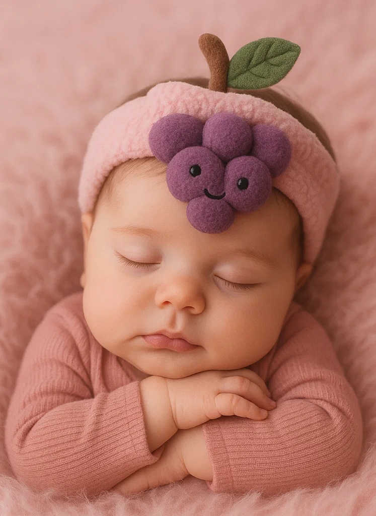Adorável e quente faixa de cabelo de brinquedo de pelúcia para bebês (Uva)