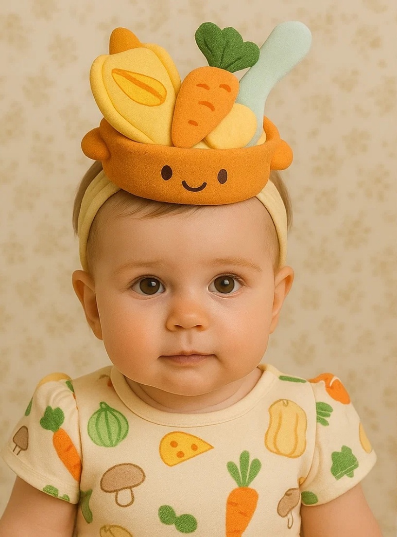 Creative Vegetable Soup Plush Headband for Fun and Comfort