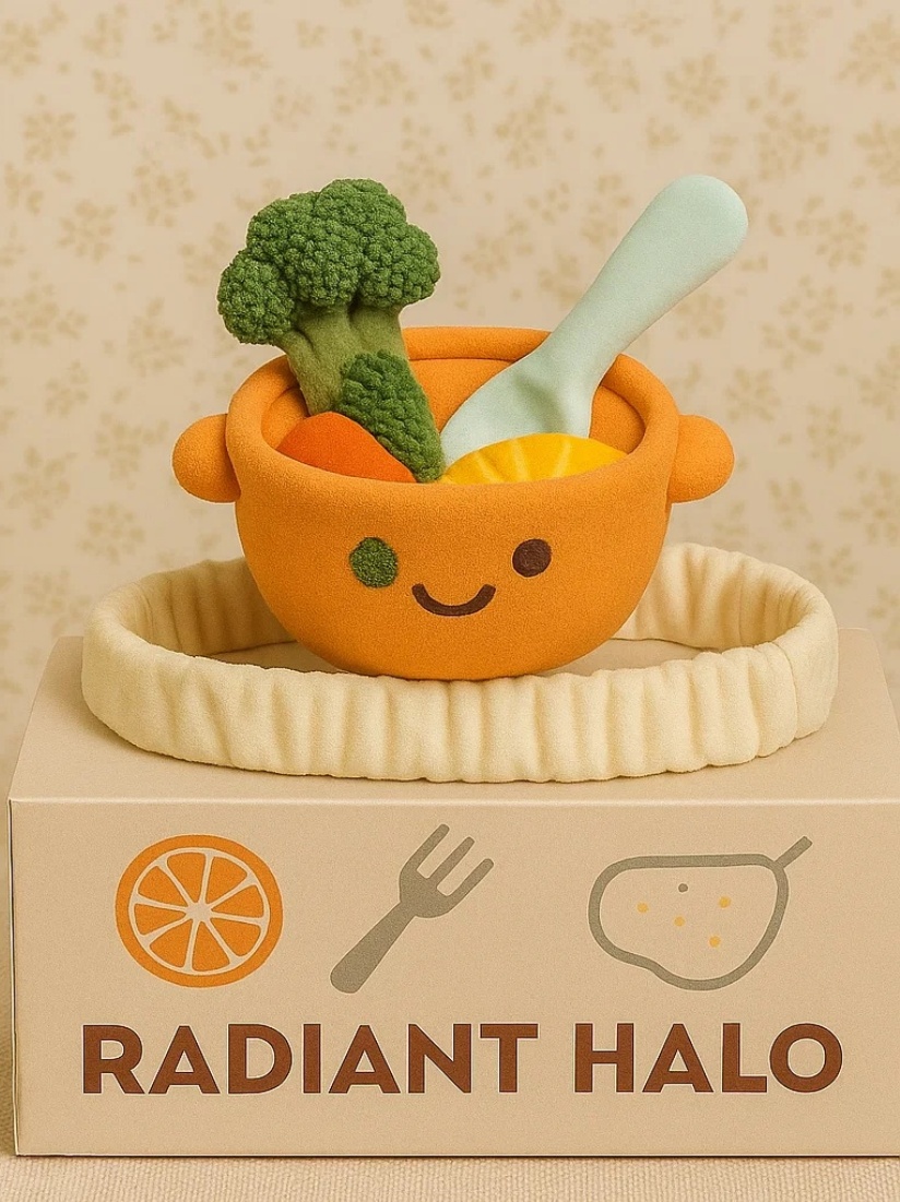 Charming Kitchen-Themed Plush Headband for Cozy Moments