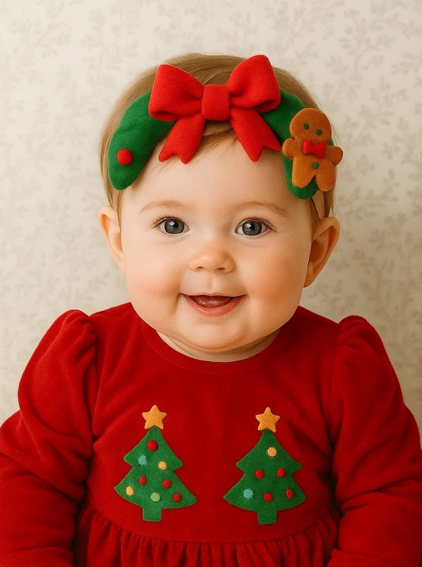 Festive Snowman & Gingerbread Wreath Headband