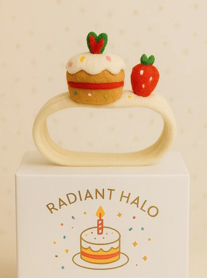苺のケーキヘッドバンド – 1歳の誕生日にぴったり！