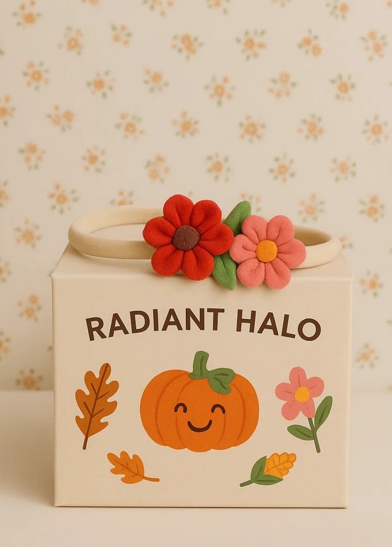 秋の花とトウモロコシのベビーヘッドバンド – Radiant Halo