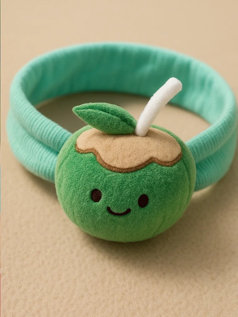 Bandeau bébé eau de coco – Accessoire tropical doux en peluche