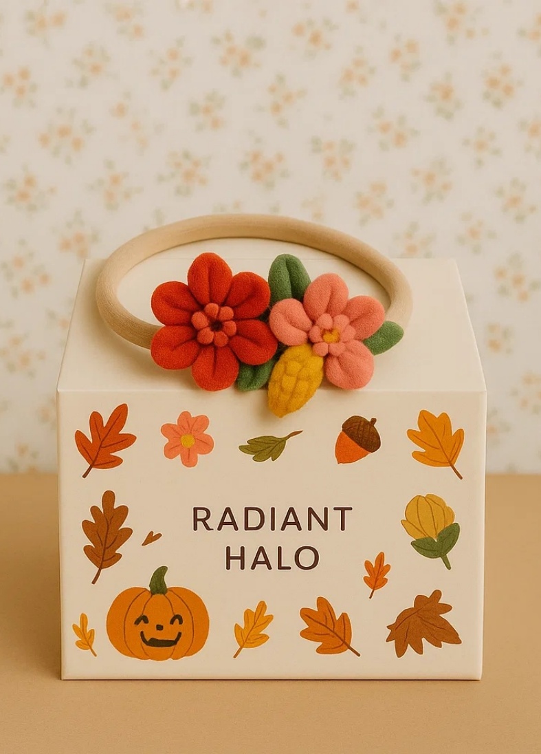 Herbstliche Blumen‑& Maiskopfband für Babys – Radiant Halo