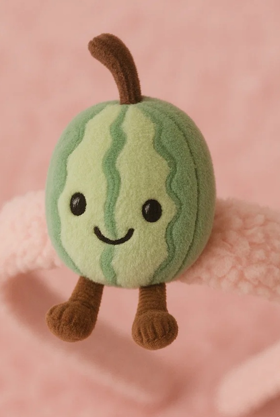 Plush Watermelon Baby Headband with Cute Expression