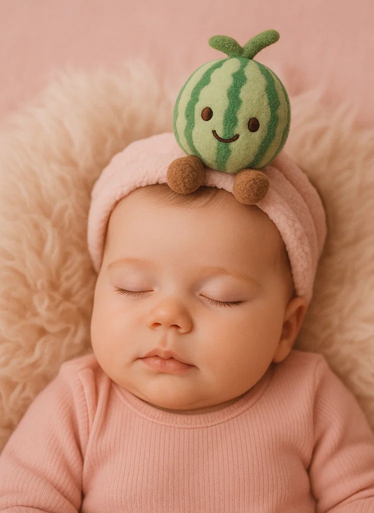 Cute Watermelon Plush Baby Headband with Fun Detail