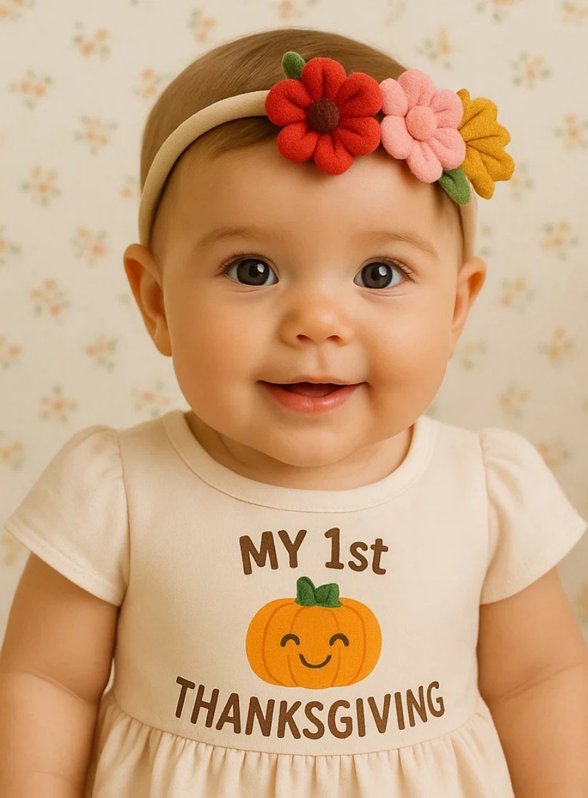 Bandeau bébé fleurs & maïs d’automne – Radiant Halo