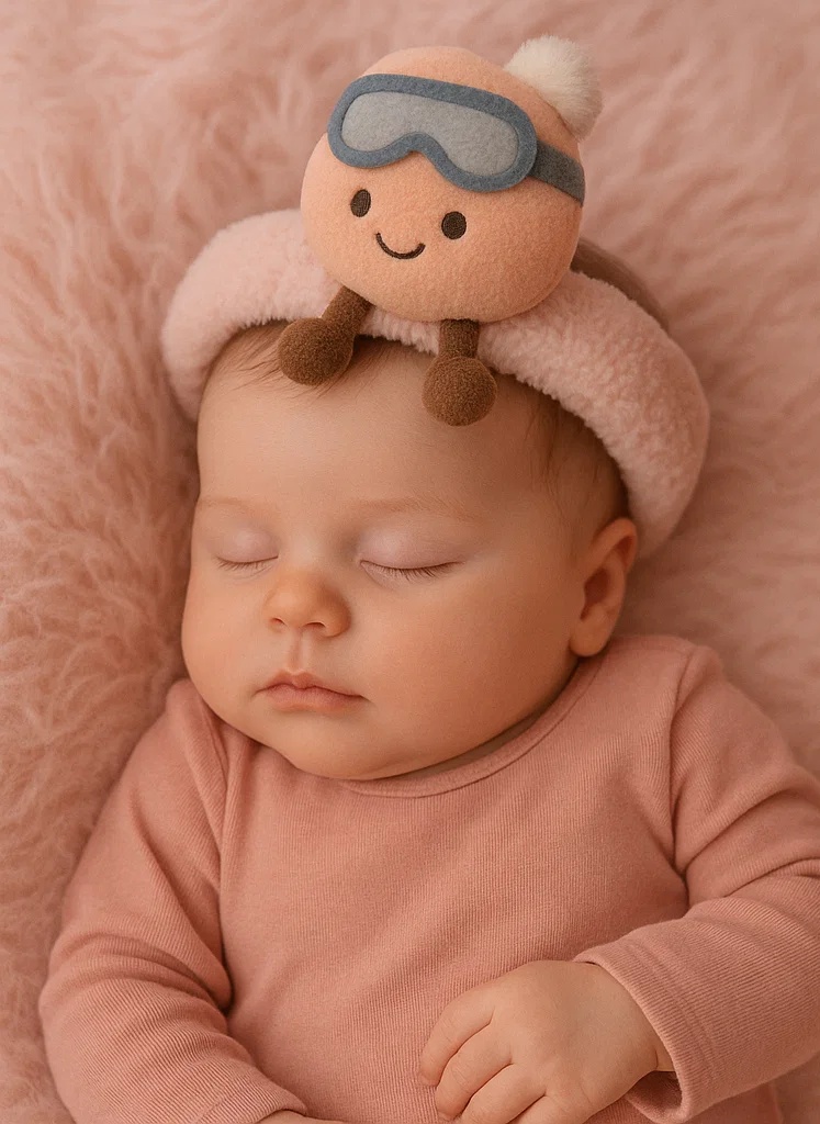 Fluffy Baby Headband with a Pom-Pom Hat for Cozy Comfort