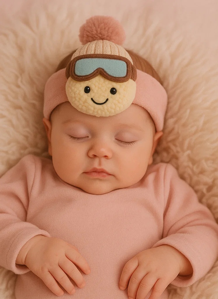 Cozy Baby Headband with a Ski Goggle Design for Fun Looks