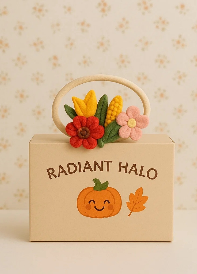 Diadema de bebé con flores y maíz otoñales – Radiant Halo