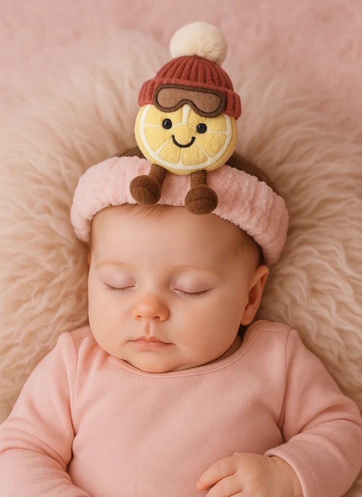 Adorável Tiara de Bebê com Pom Pom para Conforto e Estilo