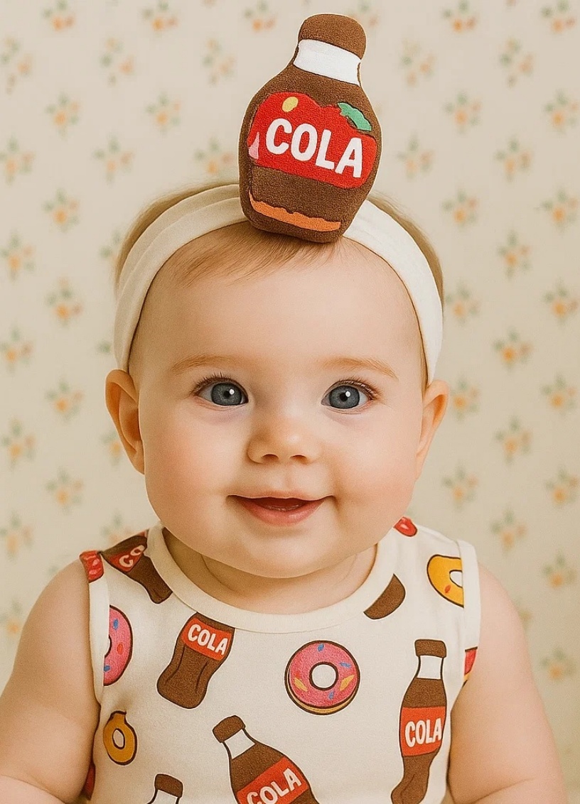 Plyšová Čelenka s Lahví Coly pro Miminka