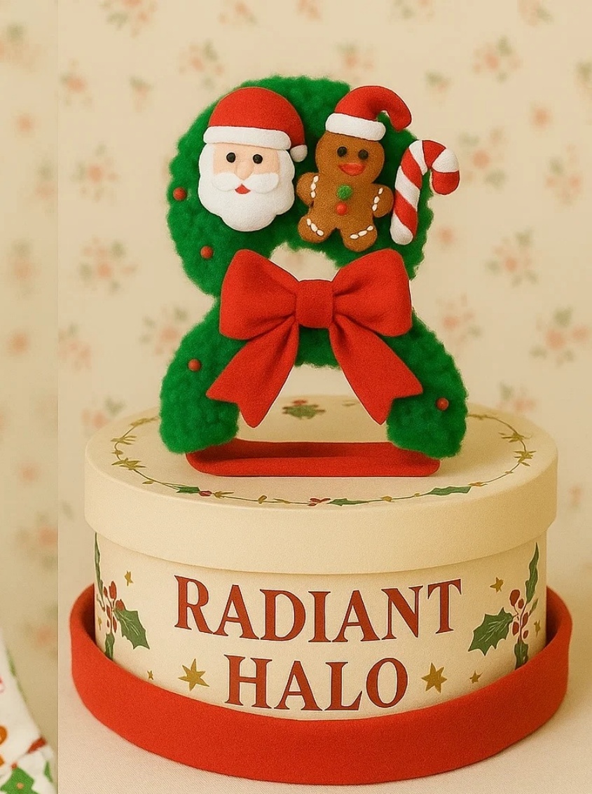 Diadema Navideña para Bebé con Santa Claus, Muñeco de Nieve y Bastón de Caramelo