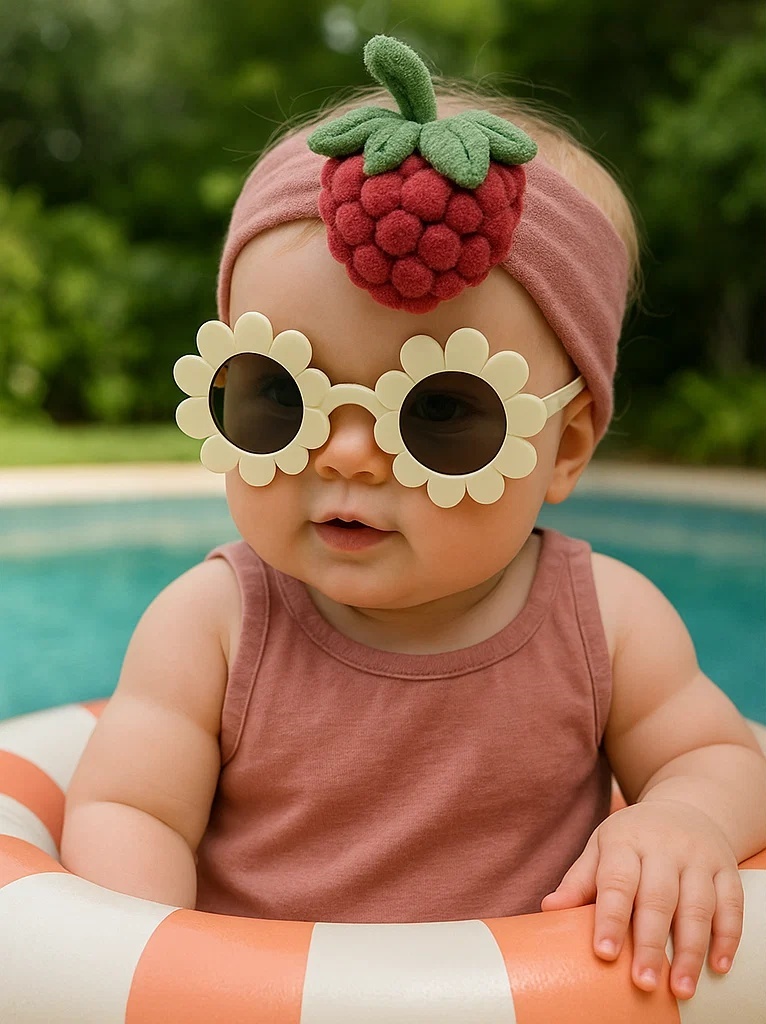 Bandeau bébé framboise violet – Accessoire fruité doux et confortable