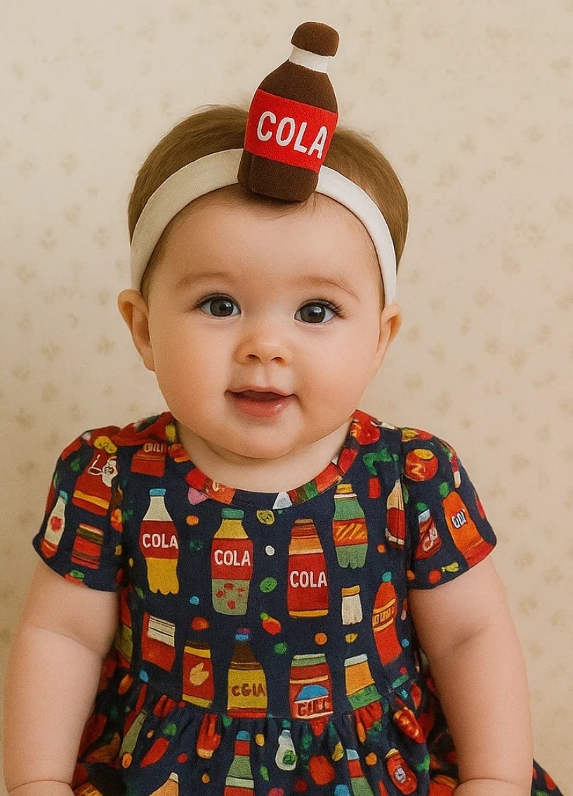 Plush Cola Bottle Baby Headband – Cute Soft Toy Style