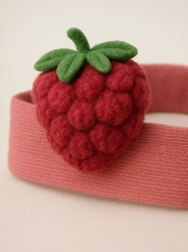 Pink Raspberry Baby Headband – Sweet and Soft Berry Style for Little Girls