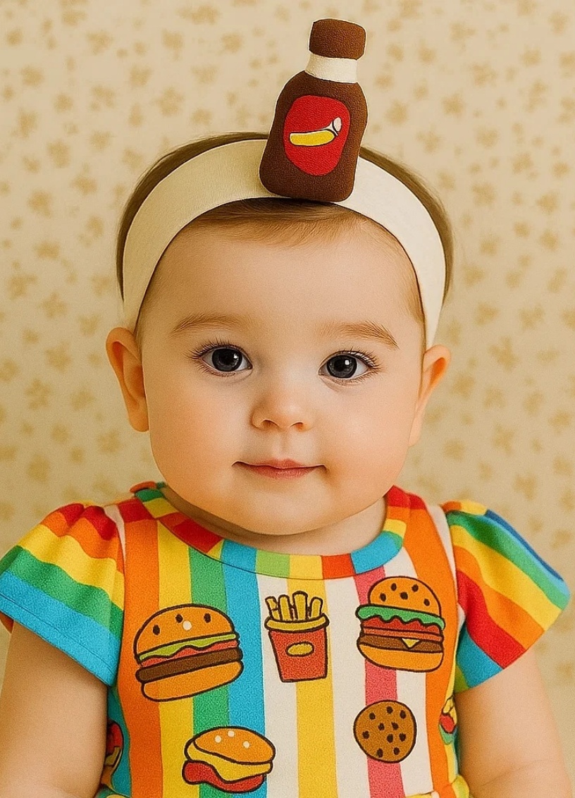 Adorable Plush Cola Headband for Infants – Bottle Design