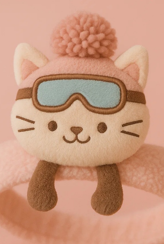 Cute Kitty Plush Baby Headband – Fleece Infant Hairband with Cat Design