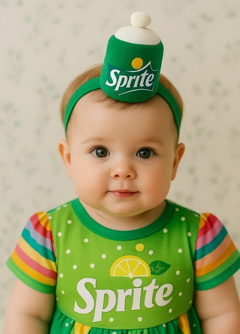 Plush Lemon-Lime Soda Baby Headband – Cute Toy-Inspired Design
