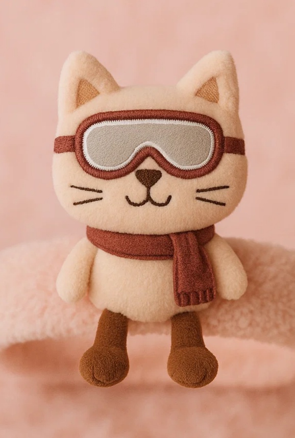Faixa de Cabelo Bebê de Pelúcia Gato – Headband de Lã Fofa para Recém-nascido