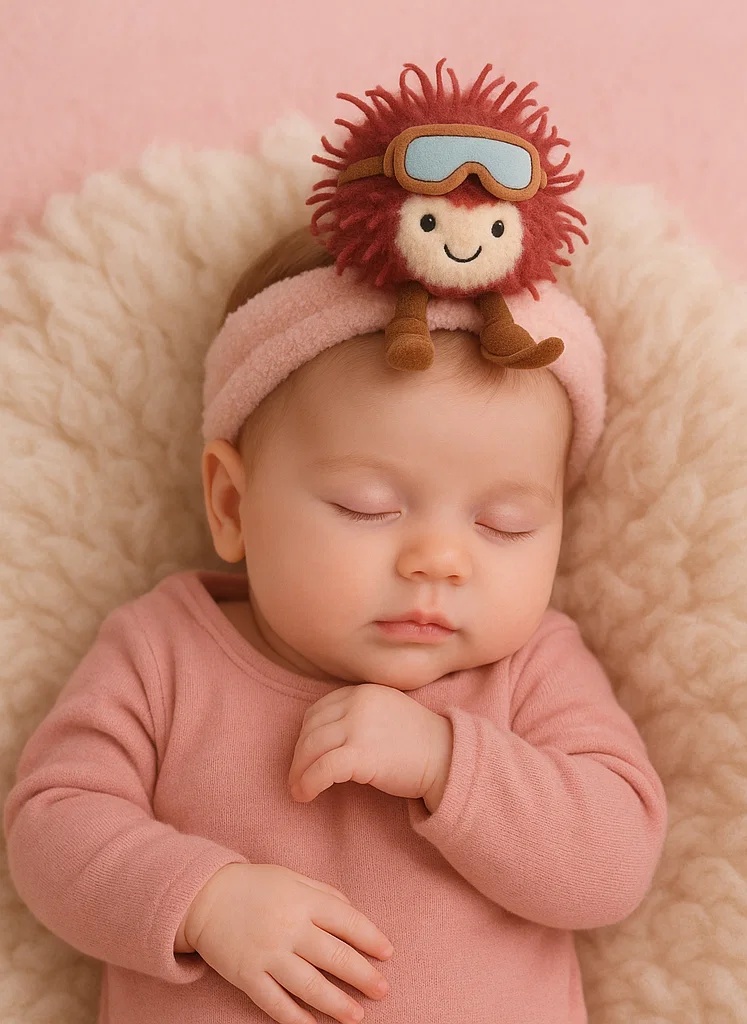 Baby Headband with Plush Toy and Ski Goggles - A Perfect Winter Accessory