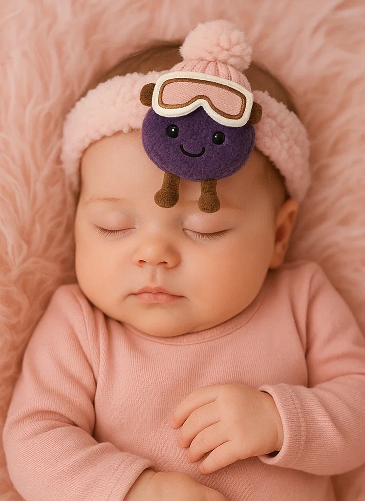 Baby Headband with Plush Toy and Ski Goggles - Unique and Fun Design