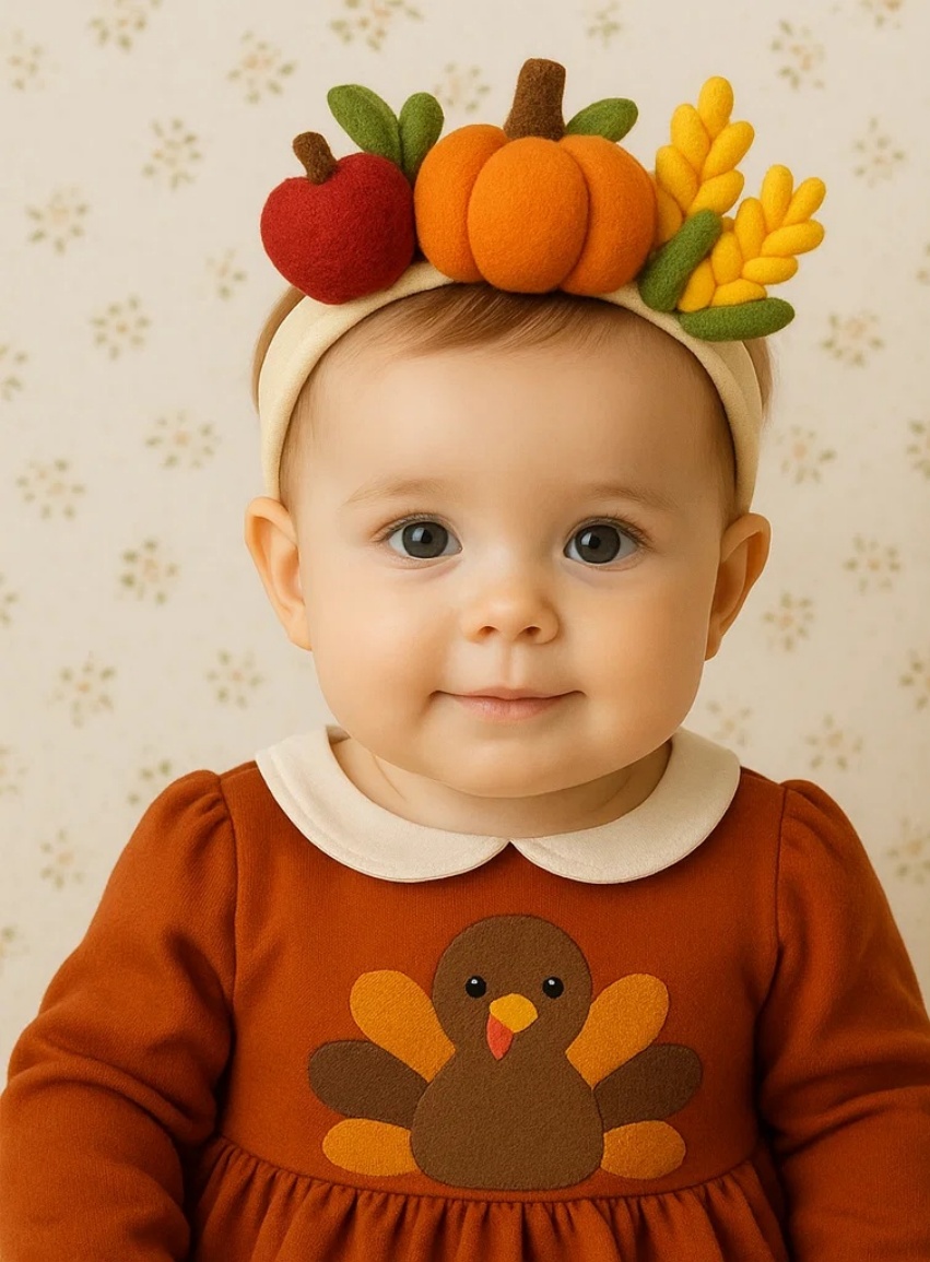 Thanksgiving Pumpkin Baby Headband – Classic Fall Festival Style