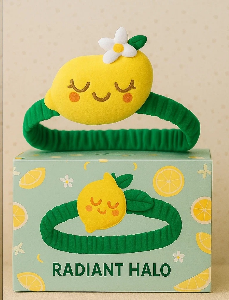 Happy Lemon Plush Baby Headband – Sweet Fruit-Inspired Style