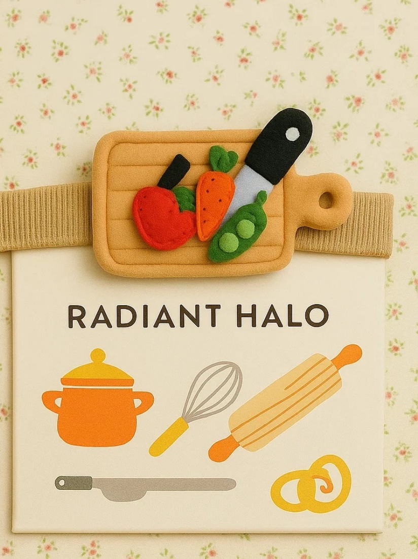 Diadema de Chef Bebé con Brócoli y Berenjena – Inspiración Gastronómica Radiant Halo
