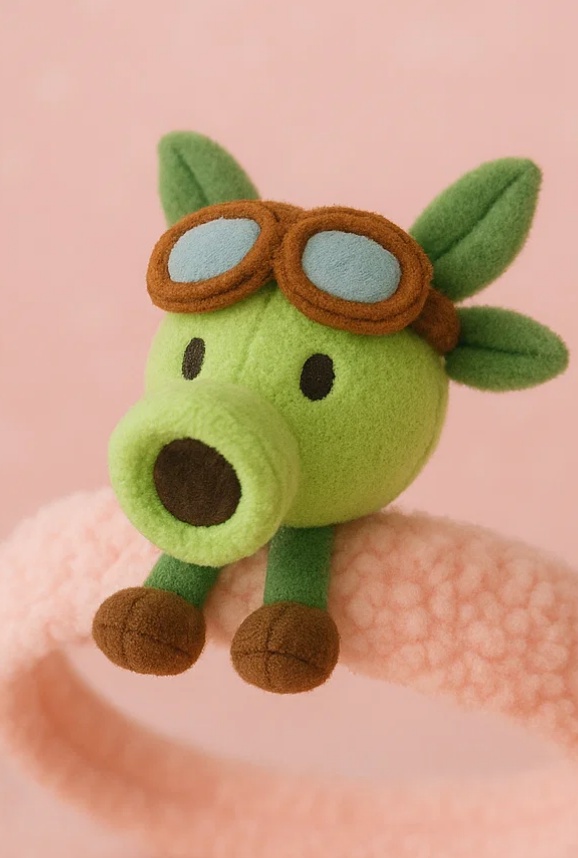 Diadema de bebé con peluche de manzana