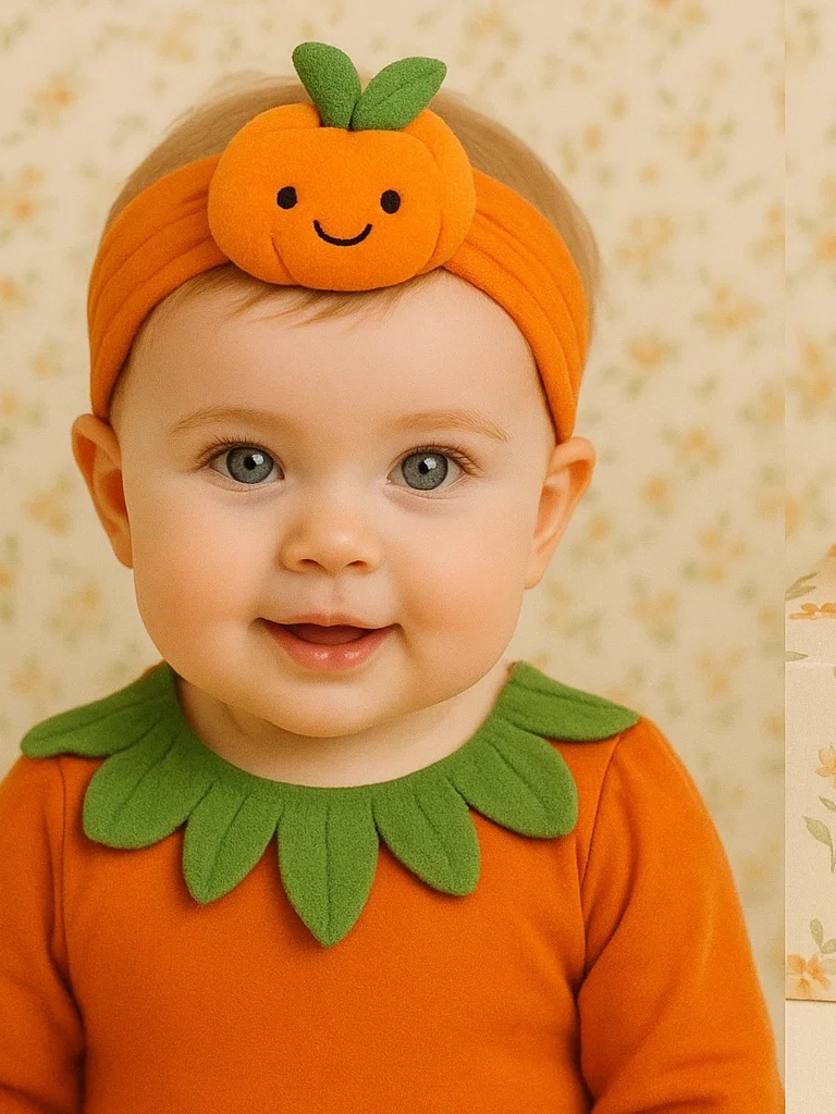 Süßes Kürbis-Muster Baby Stirnband