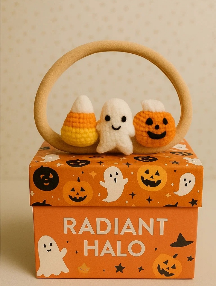 Lindo diadema de Halloween para bebé con calabaza, fantasma y estrella - Perfecto para la temporada espeluznante