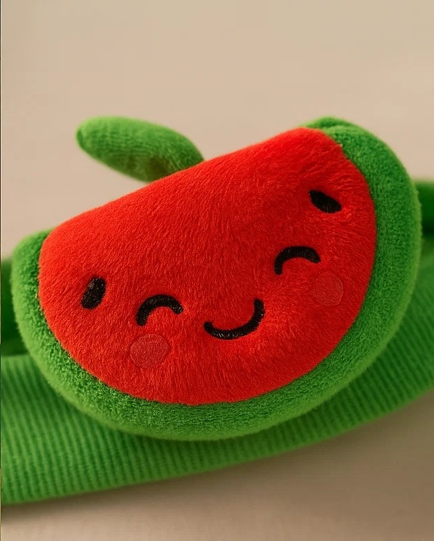 Watermelon Slice Baby Headband – Soft Plush Fruit Design for Newborns