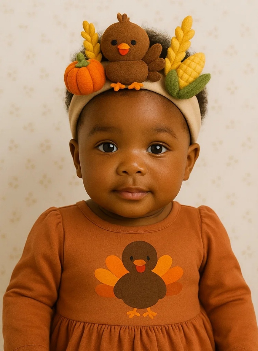 Baby-Stirnband Erntedank – Weiches Herbstdesign aus Filz