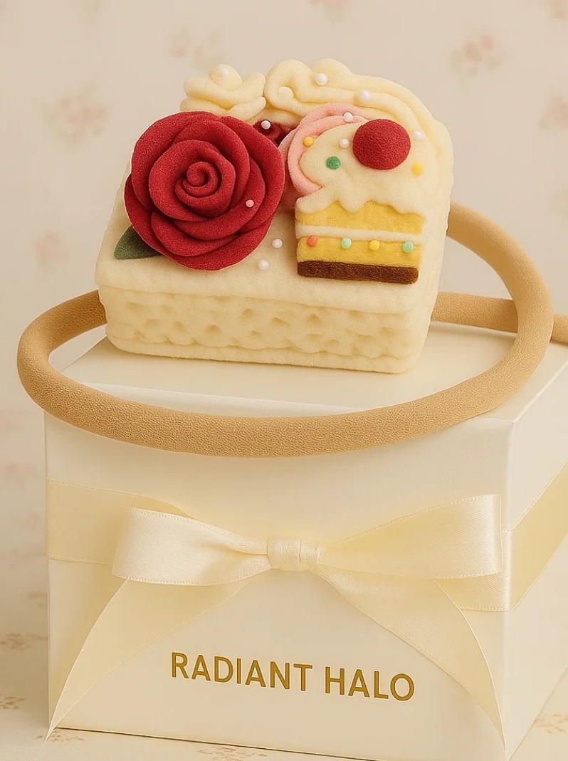 Diadema Pastel de Galleta con Rosas – Accesorio Dulce para Bebés