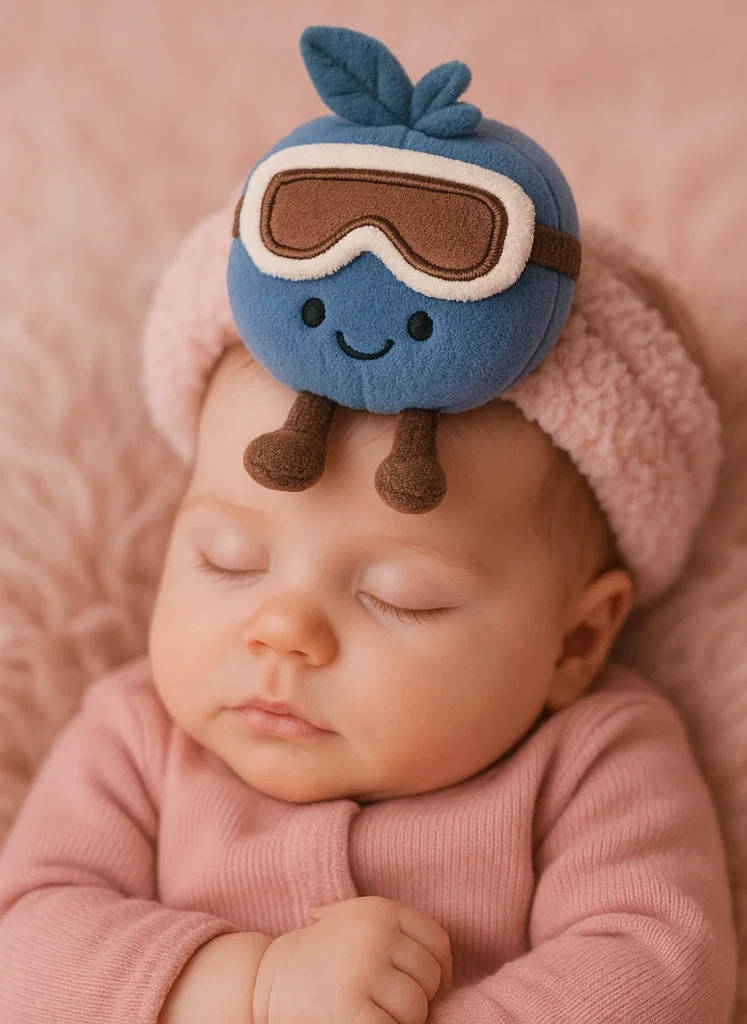 Cálida y adorable banda de peluche para bebé en invierno