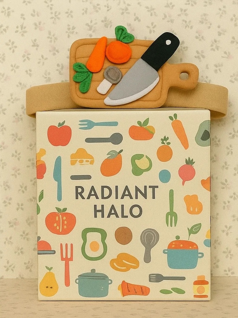 Diadema de Chef Bebé con Zanahoria y Tomate – Tema de Cocina Radiant Halo