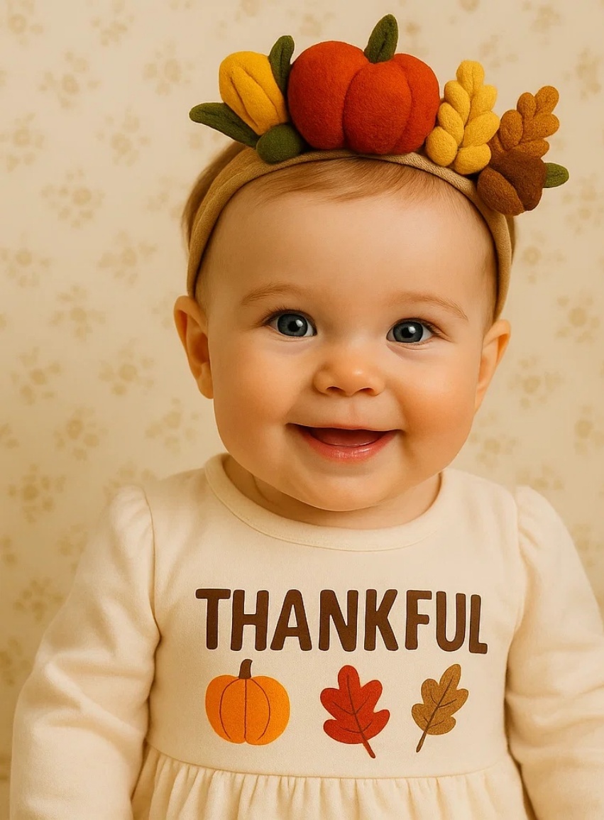 Bandeau de bébé pour l’Action de Grâce – Couronne en feutrine d’automne