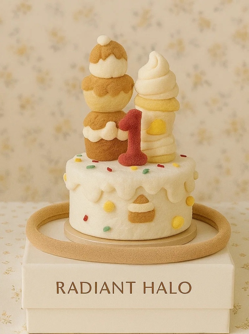 Faixa de Cabelo Infantil Cupcake de Aniversário Radiant Halo