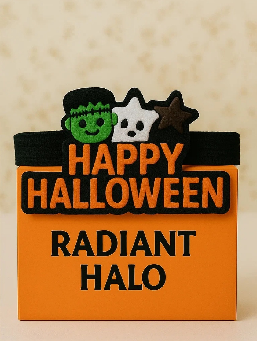 Halloween Baby Haarband mit Kürbis & Frankenstein – Perfekt für Partys