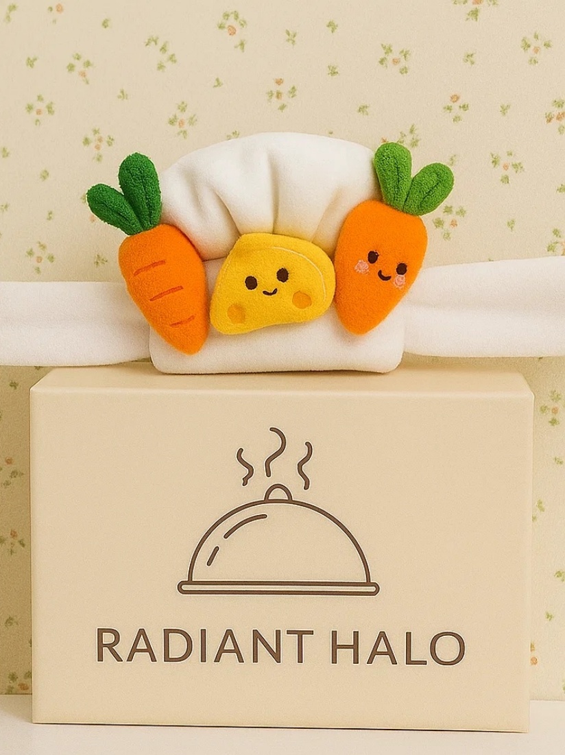 Baby Chef Headband with Carrot & Cheese – Playful Kitchen Look