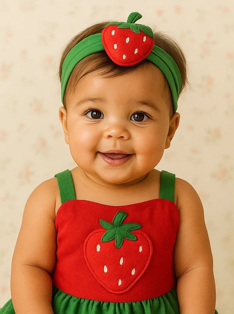 Green Strawberry Baby Headband