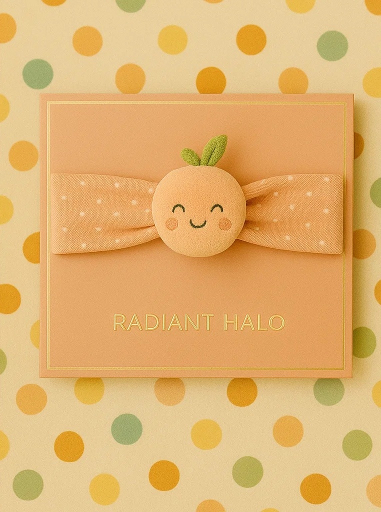 Peachy Smiles Baby Headband with Polka Dot Bow