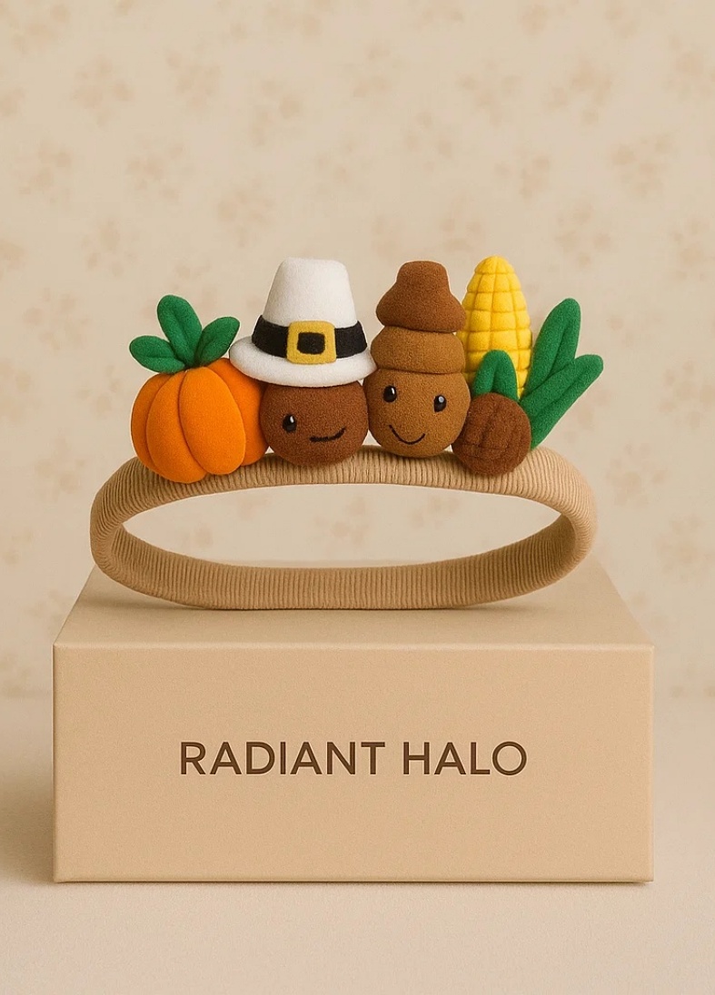 Plush Turkey Baby Headband – Classic Thanksgiving Hair Accessory