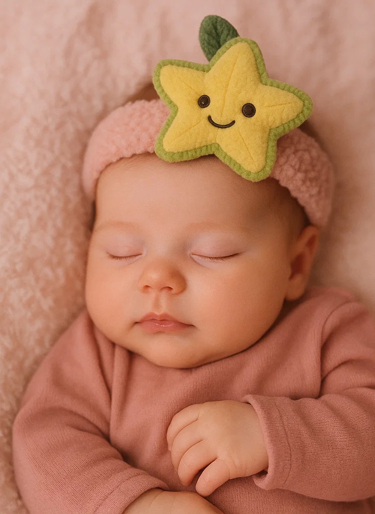Star Plush Baby Headband – Cheerful Yellow Star Edition