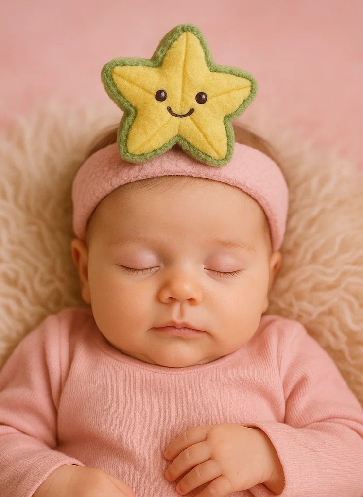Star Plush Baby Headband – Classic Yellow Star Edition