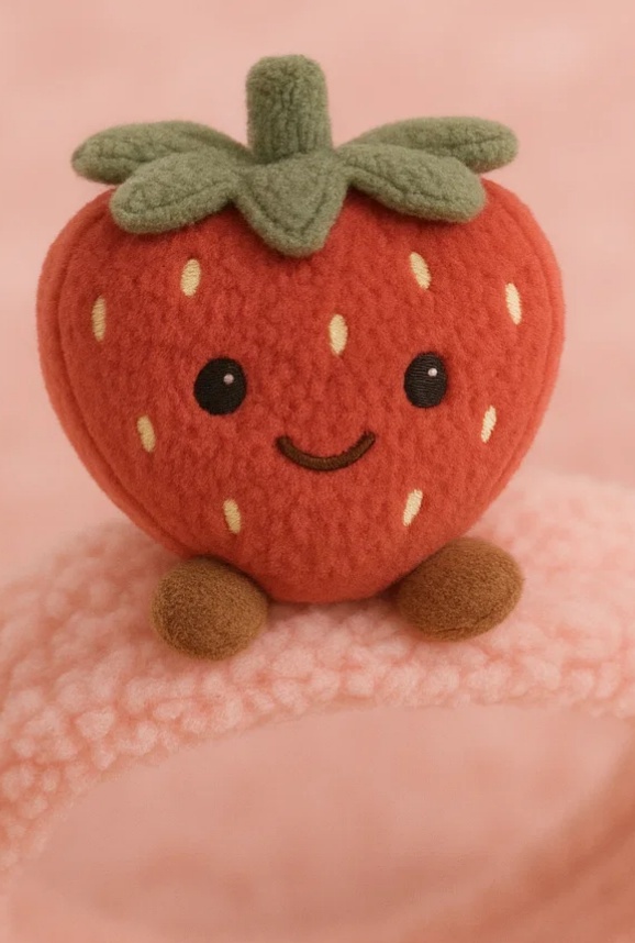Strawberry Plush Baby Headband – Red Berry with Legs Edition
