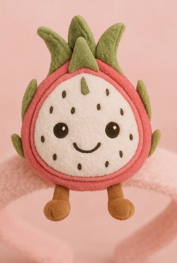 Dragon Fruit Plush Baby Headband – Pink Edition with Legs