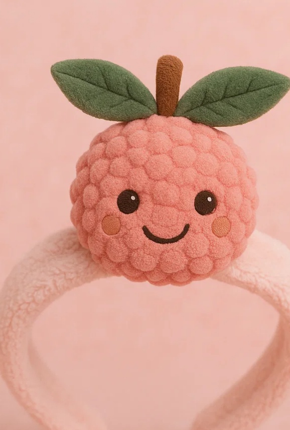 Adorable Plush Toy Baby Headband with Pear Design - Soft and Comfortable for Newborns