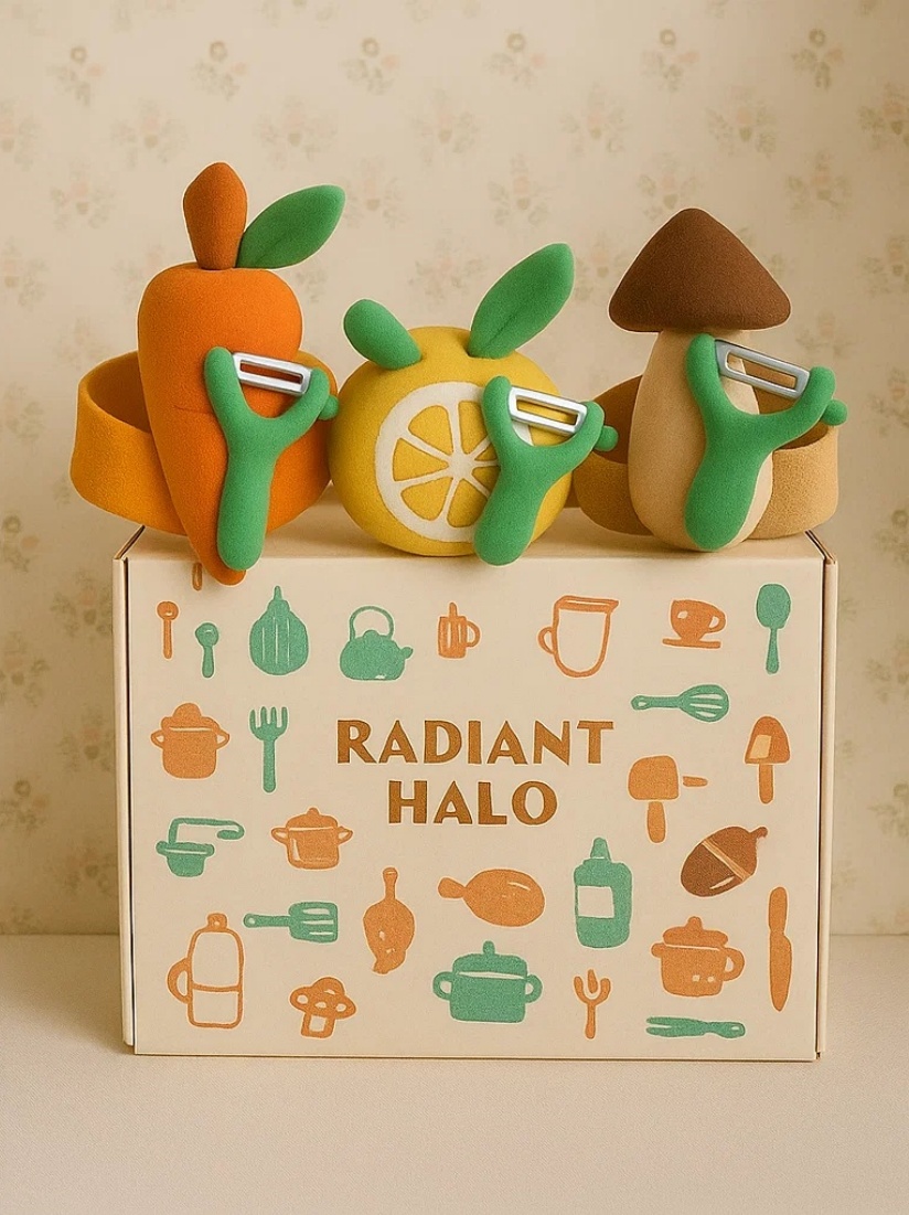 Diadème de Pomme et Éplucheur pour Bébé – Un Accessoire Créatif pour les Petits Chefs